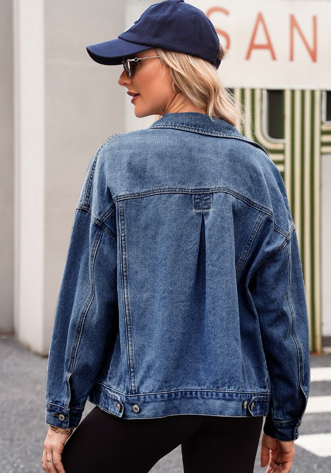 Pocketed Button Up Denim Jacket