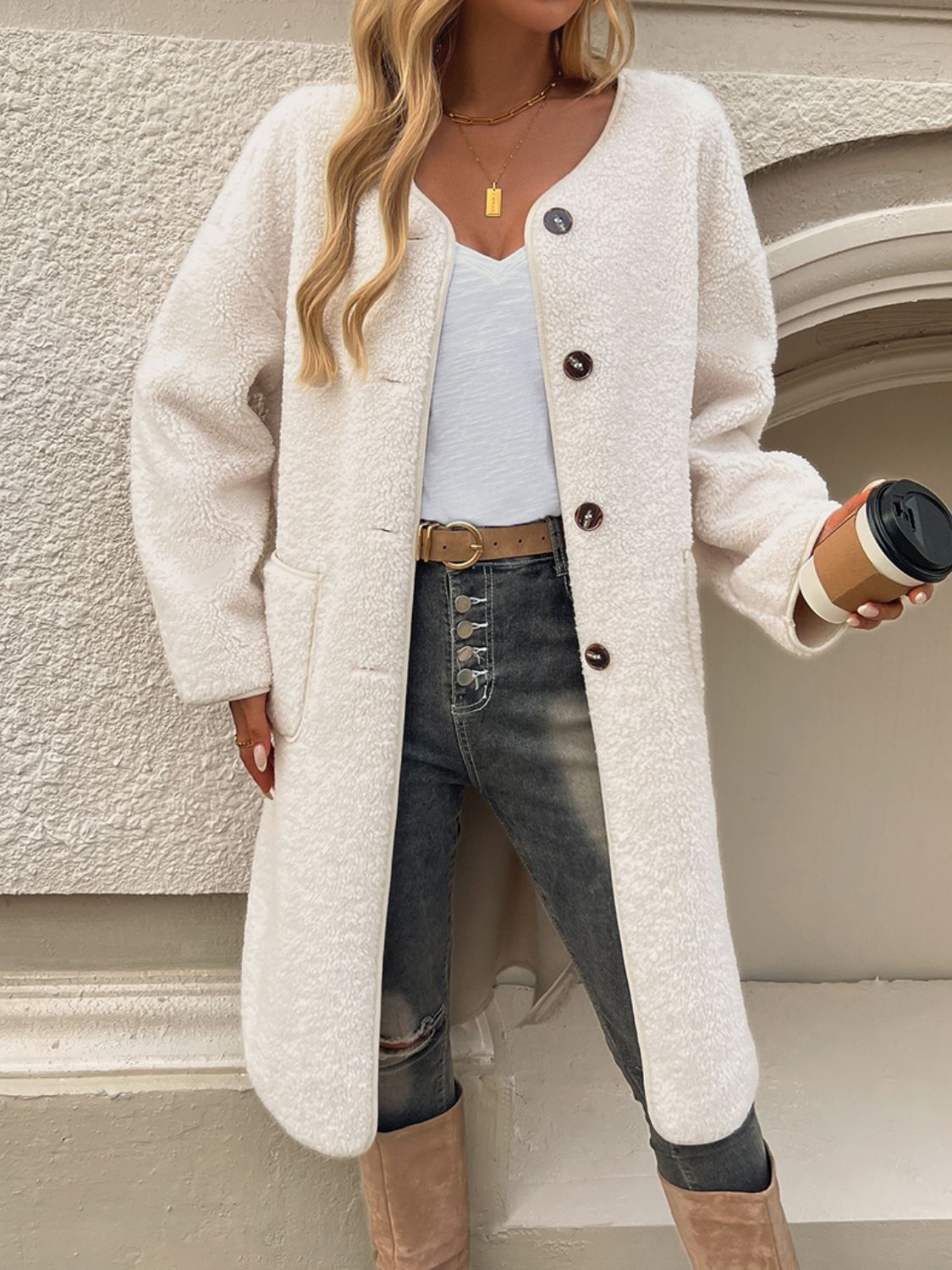 Devine Button Up Long Sleeve Coat