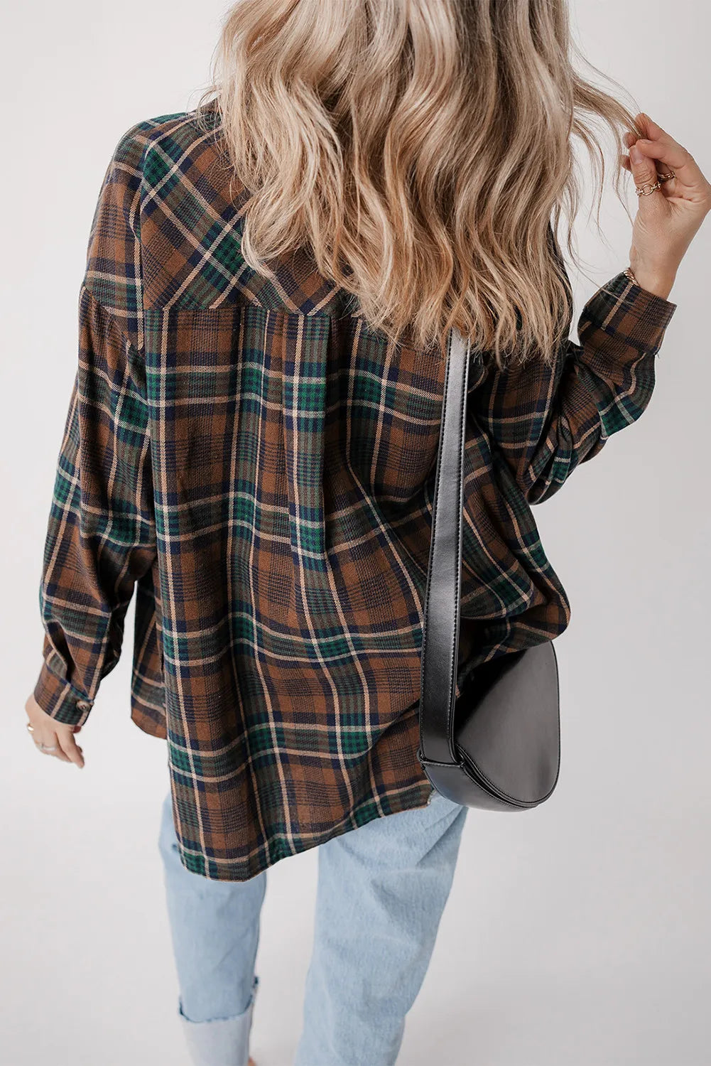 Plaid Button Up Long Sleeve Jacket